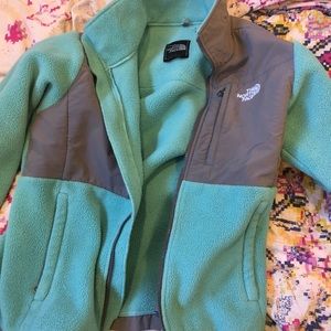 Teal North face jacket